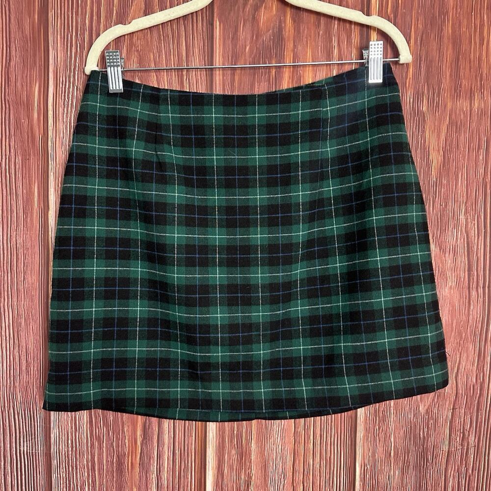Old‎ Navy Green Black Tartan Plaid Jupe Mini Skirt Soft Lined Womens Size 4